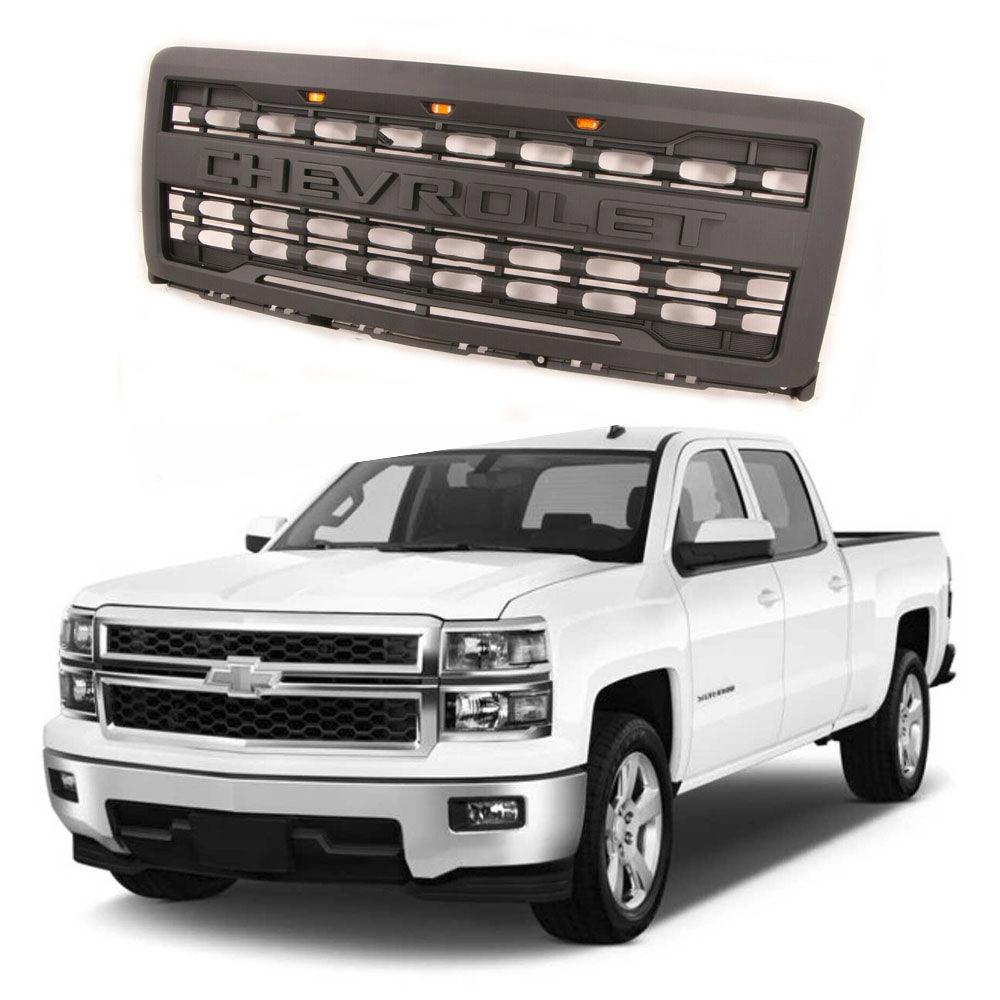 2014-2015 Chevy Silverado 1500 Grille - Matte Black Chevrolet Silverado Raptor Grills - trucfri