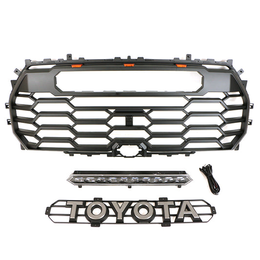 2022-2023 Toyota Tundra TRD PRO Front  Grille With 3 LED Lights and Toyota Letters