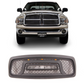 for 2002 2003 2004 2005 Dodge Ram 1500 Grill  Black Rebel Style With Letters And Amber LED Lights