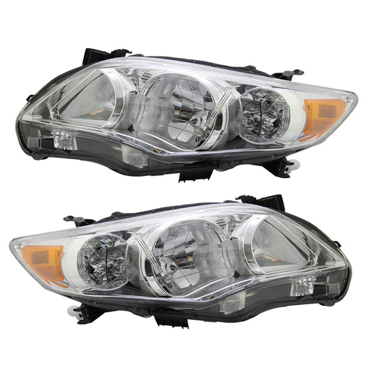 For 2011 2012 2013 Toyota Corolla Chrome headlight Set Left+Right