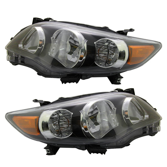 For 2011 2012 2013 Toyota Corolla Black headlight Set Left+Right