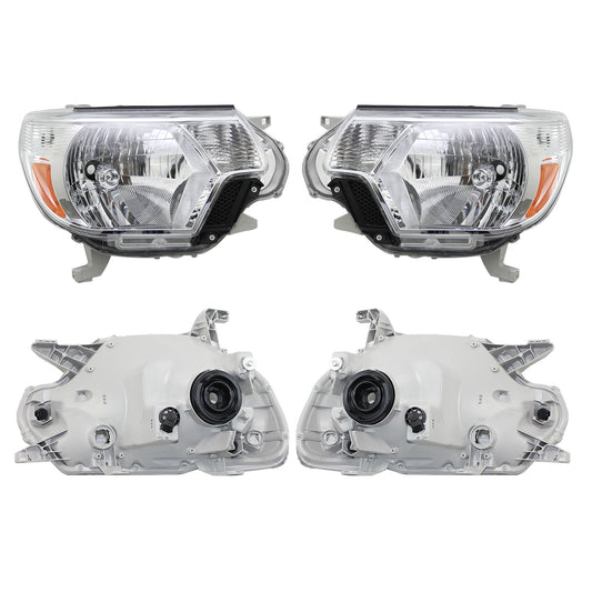 For 2012 2013 2014 2015 Toyota Tacoma Black headlight Set Left+Right