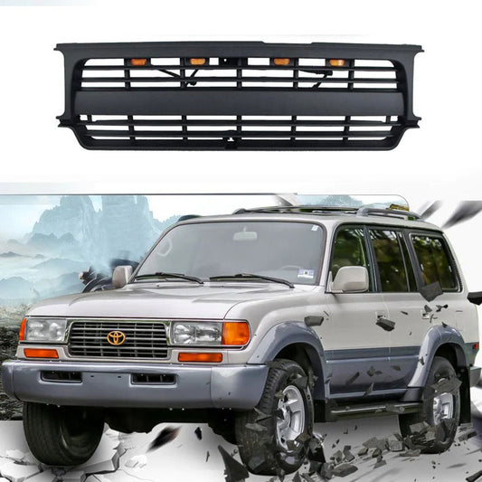 TRD Grill for Toyota Land Cruiserv 1990 1991 1992 1993 1994 1995 1996 1997 Black LC80 with Letters and Lights