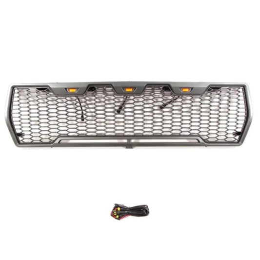 1978-1979 Ford F150 Grill - Matte Black Upper Bumper Grid w/LED Lights - trucfri