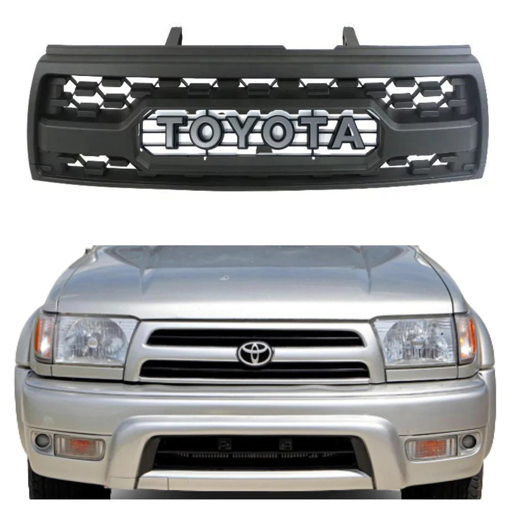 1996-2002 Toyota 4Runner Grill Black New Design With 3 LED Lights And Letters