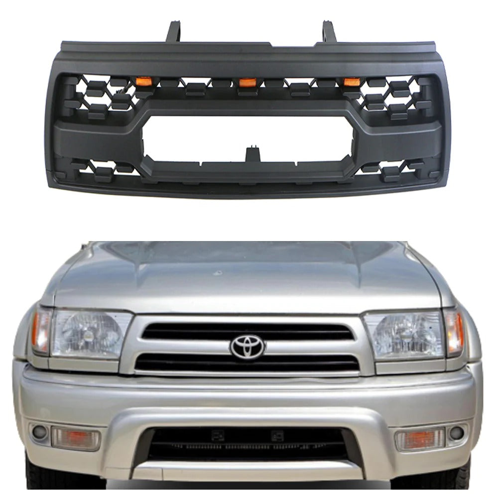 1996-2002 Toyota 4Runner Grill Black New Design With 3 LED Lights And Letters