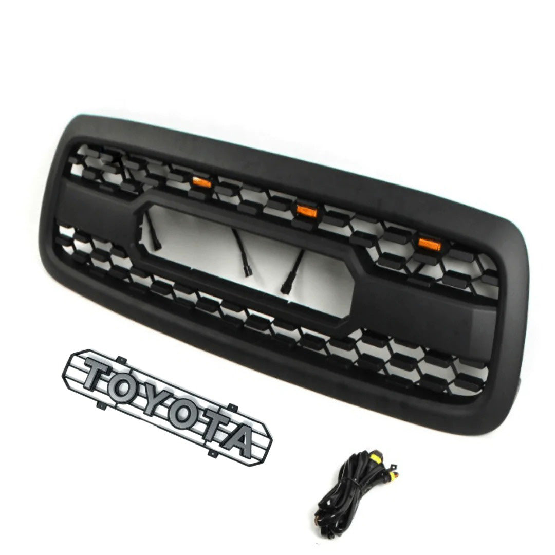 2000 2001 2002 Toyota Tundra TRD Pro Grill Matte Black With Amber Lights and Letters