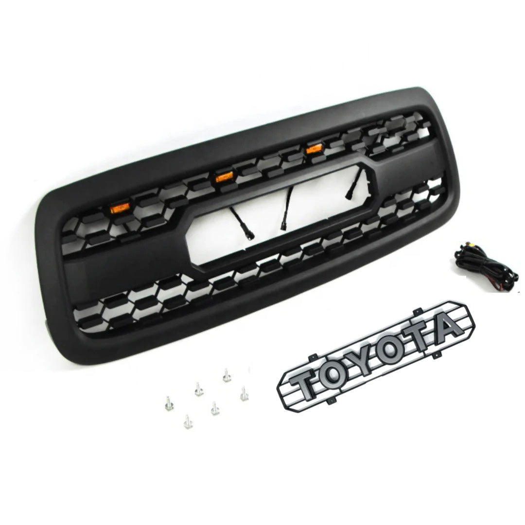 2000 2001 2002 Toyota Tundra TRD Pro Grill Matte Black With Amber Lights and Letters