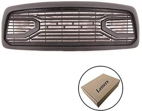 2002-2005 Dodge RAM 1500 Grille  - Matte Black Big Horn Style W/ Letters - trucfri