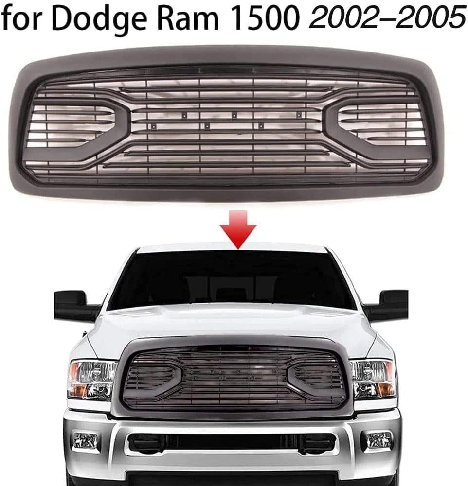 2002-2005 Dodge RAM 1500 Grille  - Matte Black Big Horn Style W/ Letters - trucfri