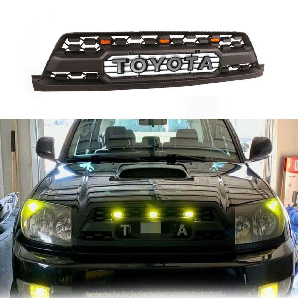 2003 2004 2005 Toyota 4Runner Grill Matte Black W / Letters & LED