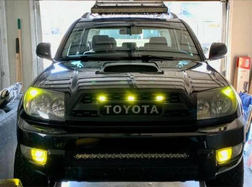 2003-2005 Toyota 4Runner Grill - Matte Black W / Letters & LED Front Bumper Grille replacement - trucfri