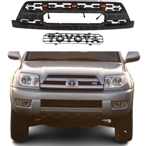 2003-2005 Toyota 4Runner Grill - Matte Black W / Letters & LED Front Bumper Grille replacement - trucfri