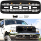 2005-2007 Ford F250 F350 Grille - Black Raptor Style Super Duty W/LED Lights & Letters - trucfri