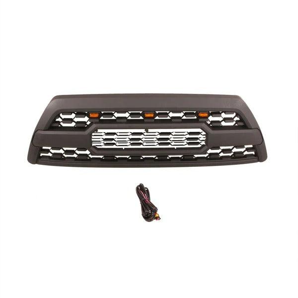 2006-2009 Toyota 4Runner Grill - Matte Black Front Bumper Grille replacement W/Letters & LED Black - trucfri