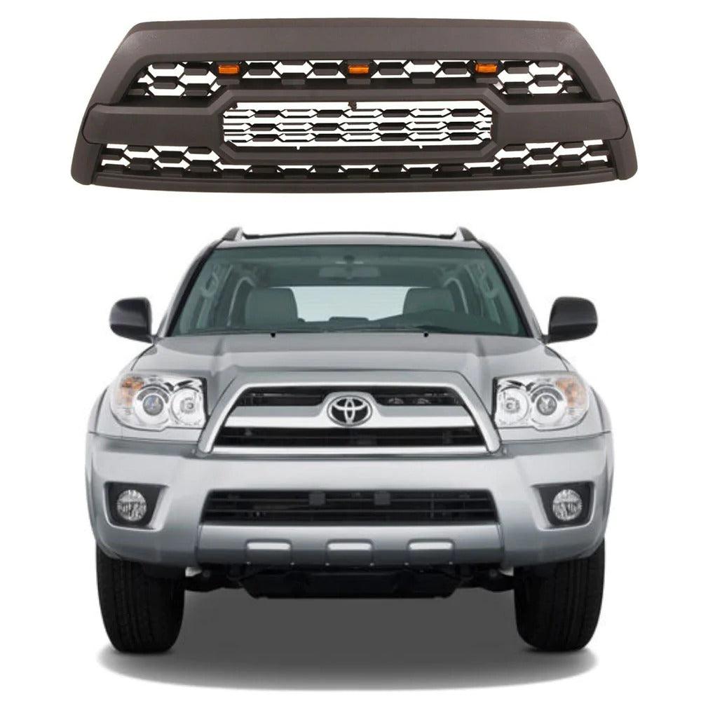 2006-2009 Toyota 4Runner Grill - Matte Black Front Bumper Grille replacement W/Letters & LED Black - trucfri