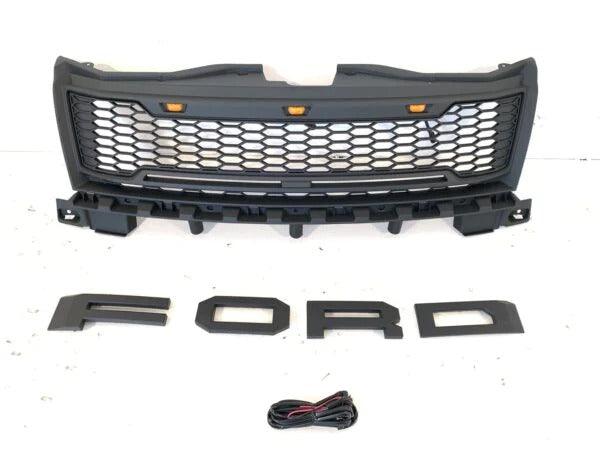 2007-2011 Ford Edge Grille - Matte Black With LED Light and Letters - trucfri