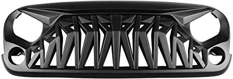 2007-2018 Jeep Wrangler Shark Grille - Matte Black Front Grill - trucfri