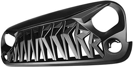 2007-2018 Jeep Wrangler Shark Grille - Matte Black Front Grill - trucfri