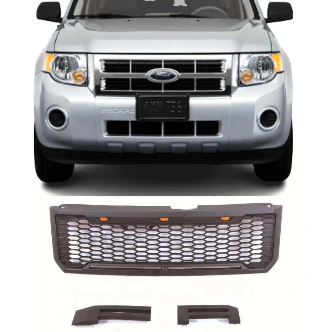 2008-2012 Ford Escape Grille - Matte Black Raptor Style W/Lights W/letters - trucfri