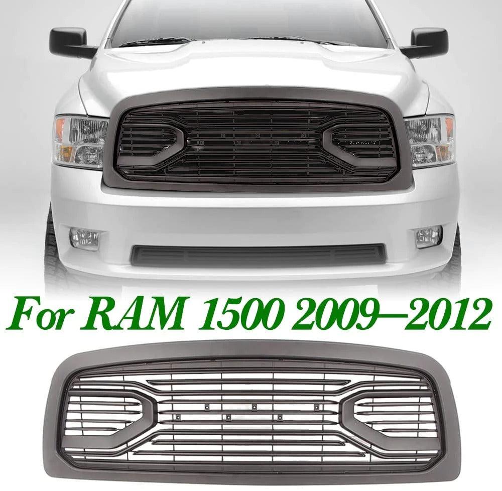 2009 2010 2011 2012 Dodge RAM 1500 Grill - Matte Black Big Horn Style With Letters - trucfri