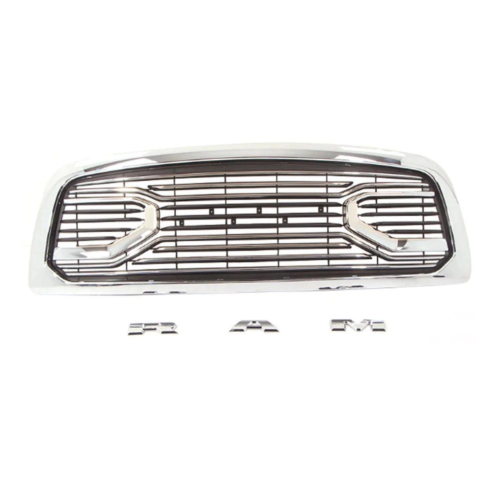 2009-2012 Dodge Ram 1500 Grille - Chrome Big Horn Style Front Bumper W/ Letters & Lights - trucfri