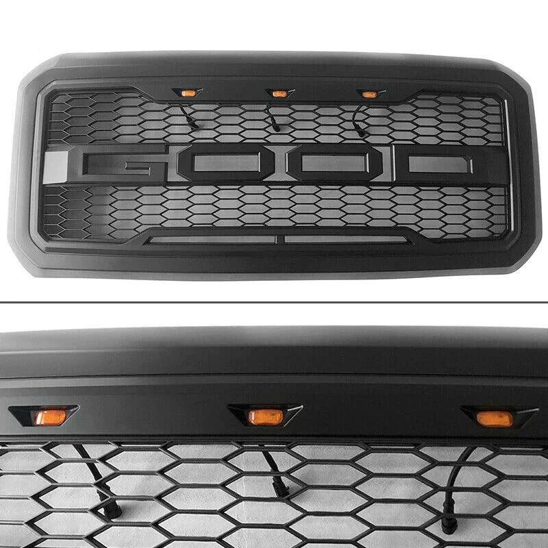 2011-2016 Ford F250 F350 Grille - Matte Black Super Duty Raptor Style - trucfri