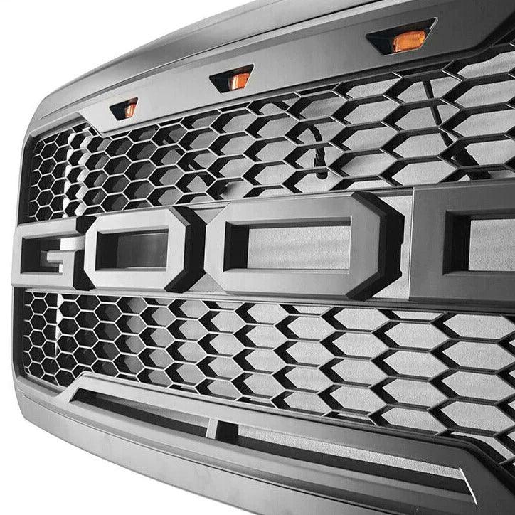 2011-2016 Ford F250 F350 Grille - Matte Black Super Duty Raptor Style - trucfri