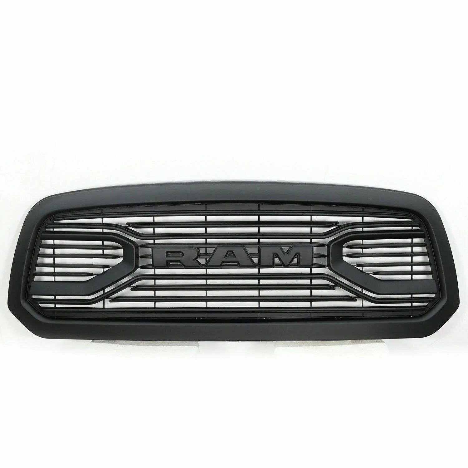 2013-2018 Dodge Ram 1500 Grille - Matte Black Big Horn Style W/Letters - trucfri