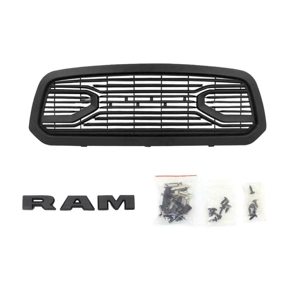 2013-2018 Dodge Ram 1500 Grille - Matte Black Big Horn Style W/Letters - trucfri