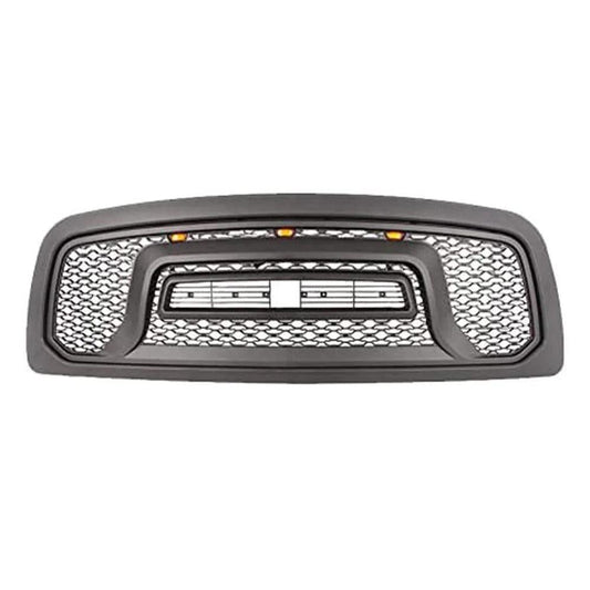 2013-2018 Dodge Ram 2500 3500 Grill -  Black Rebel Mesh Grill For  W/LED Lights&Letters - trucfri