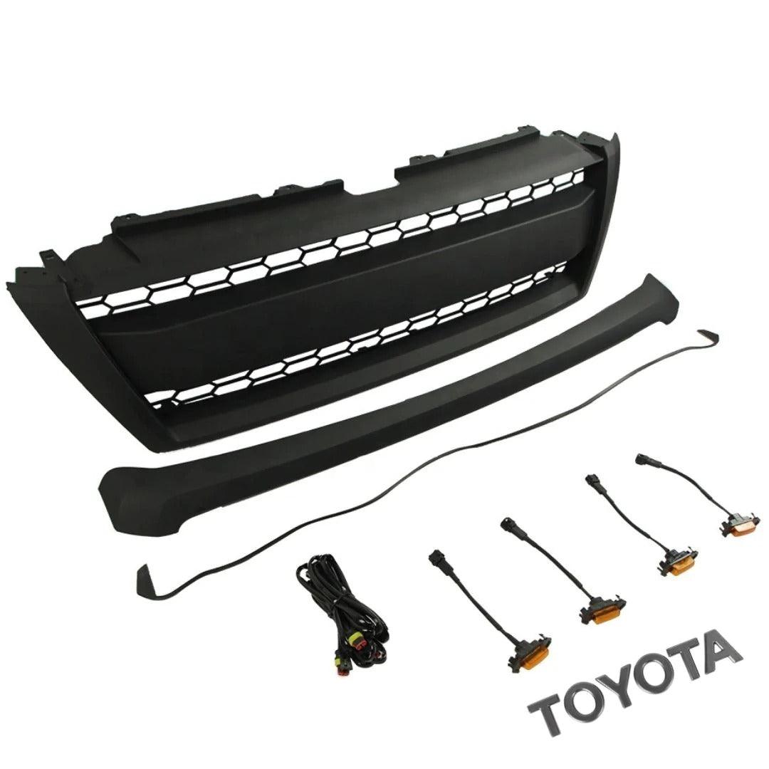 2015-2018 Toyota Land Cruiser TRD Grill - Black Prado FJ150 With Emblem and Lights - trucfri