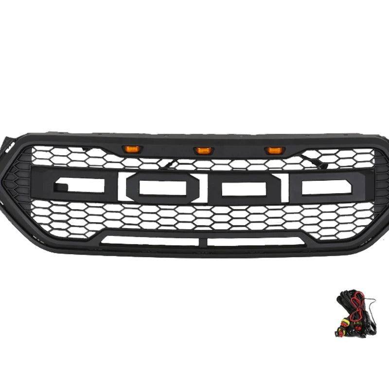 2017-2019 Ford Escape Grille - Matte Black Raptor Style With Amber Light - trucfri