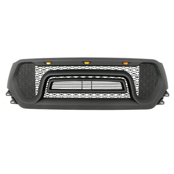 2019 2020 2021 Dodge Ram 1500 Grill -  Black Rebel Style Bumper Grille W / LED & Letters - trucfri