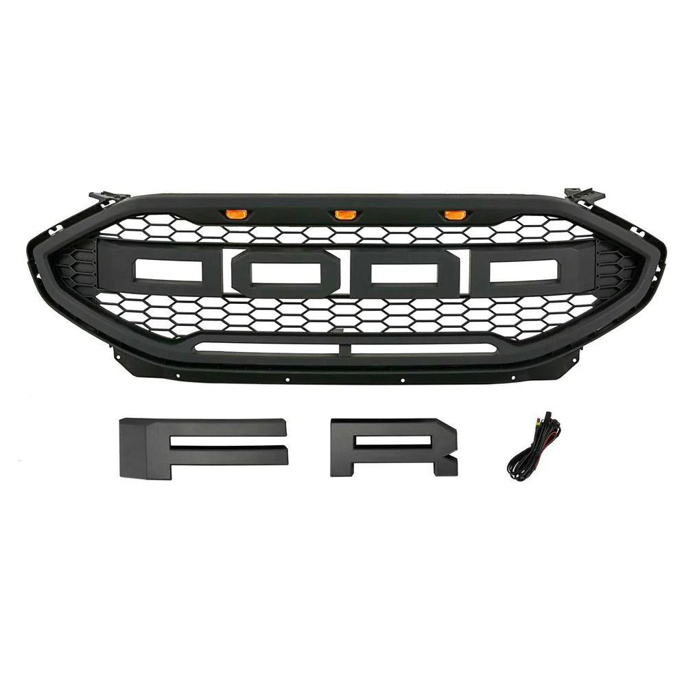 2019 2020 2021 Ford EDGE Grill - Matte Black W/ Letters & Lights - trucfri