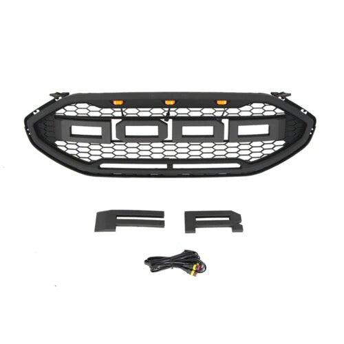 2020-2021 Ford Escape Grille - Matte Black Raptor Style With Amber Light - trucfri