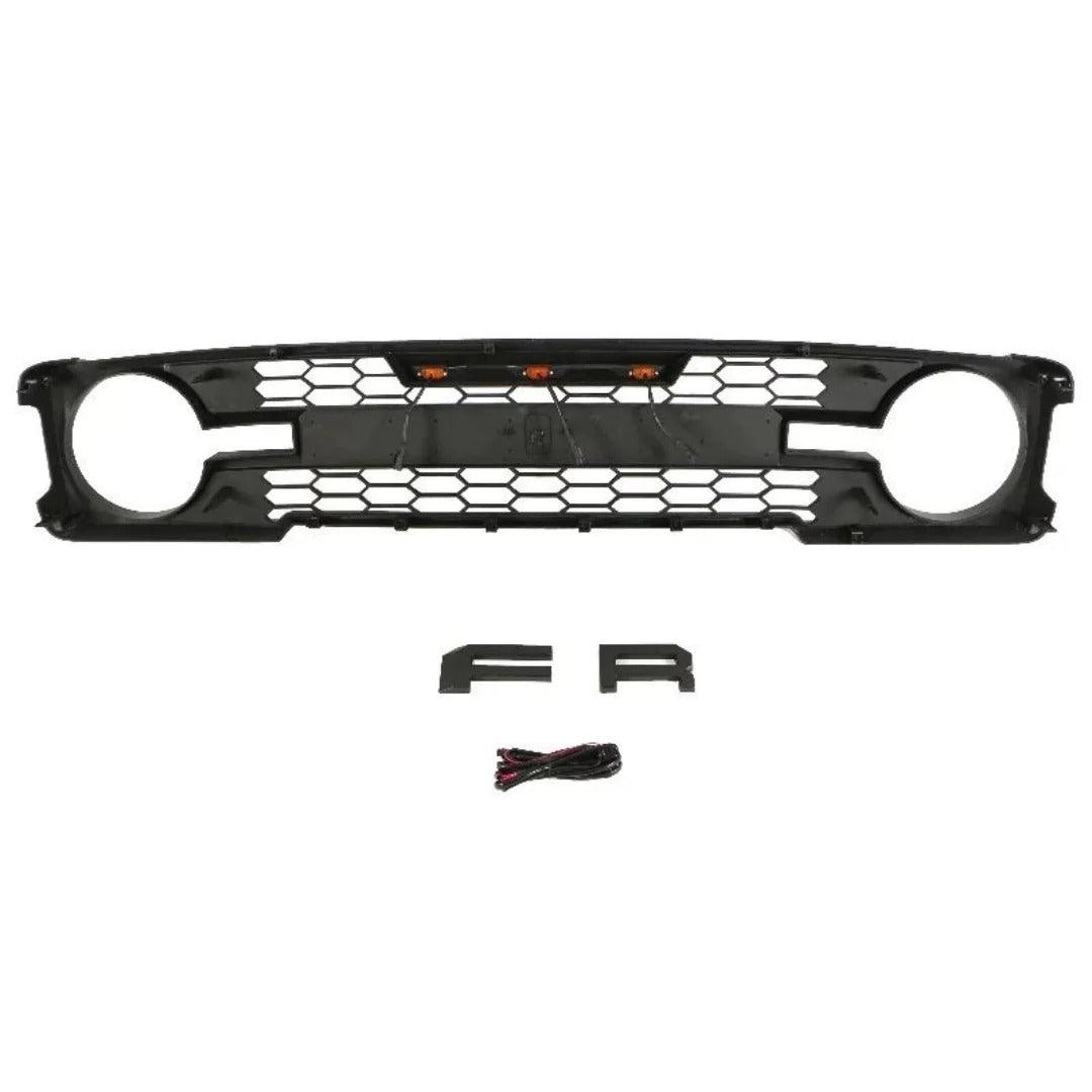 2021-2022 Ford Bronco Grill - Matte Black Raptor Style With Letters & Lights - trucfri