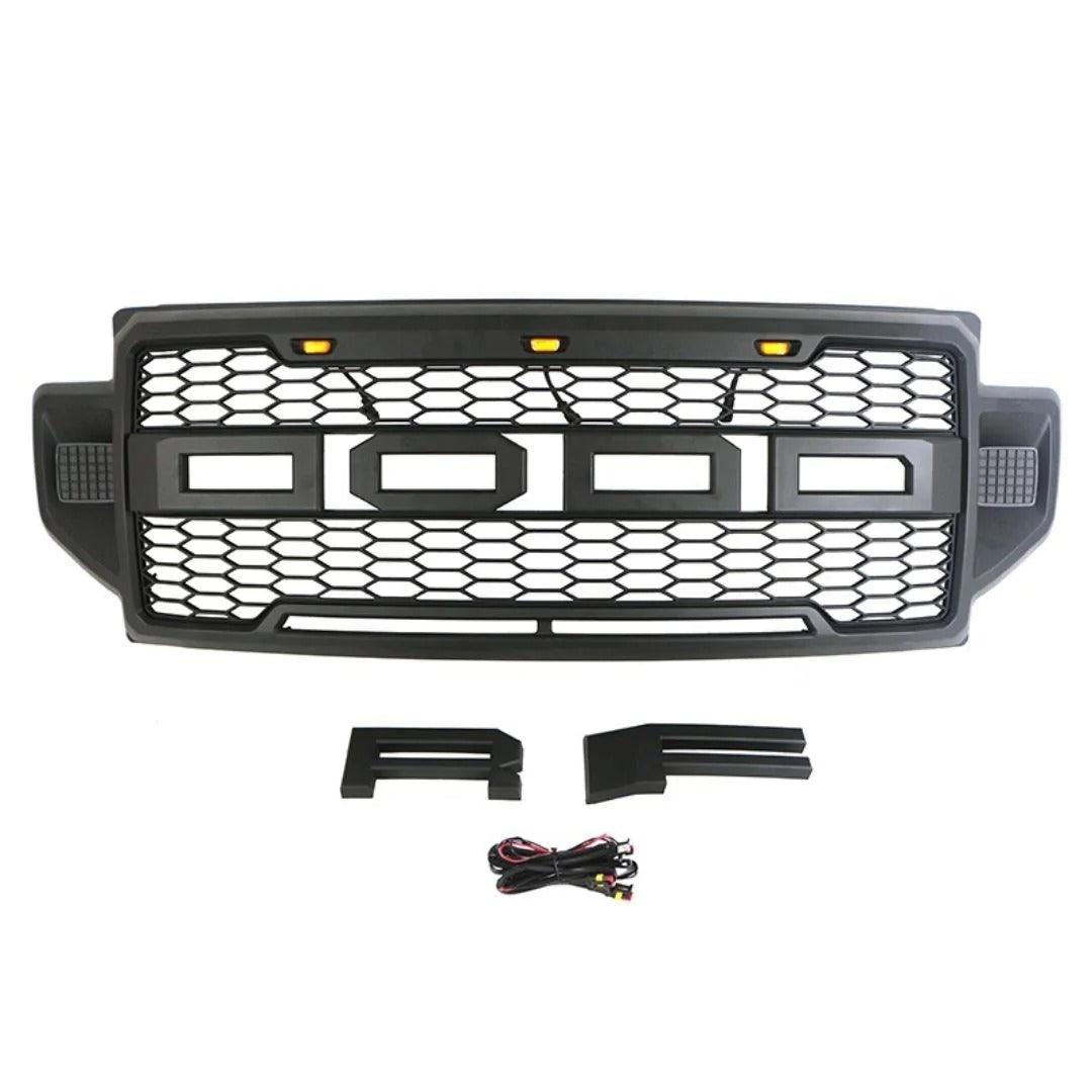 2021-2022 Ford F250 F350 F450 Grille - Matte Black Raptor Style Super Duty With Letters - trucfri