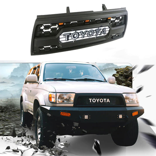 1996-2002 Toyota 4Runner Grill Black New Design With 3 LED Lights And Letters