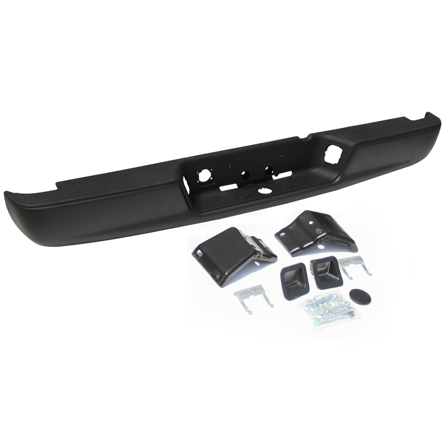 For 2002 2003 2004 2005 2006 2007 2008 Dodge Ram 1500 Black Rear Step Bumper Steel Face Bar Pickup Truck New