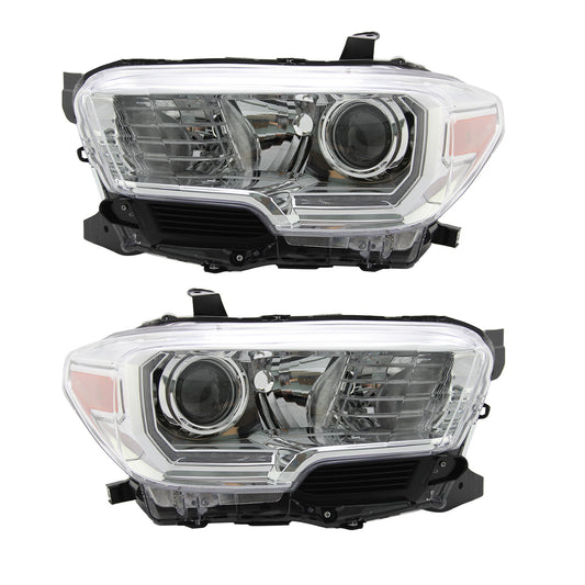 For 2016 2017 2018 2019 2020 2021 Toyota Tacoma Chrome headlight Set Left+Right