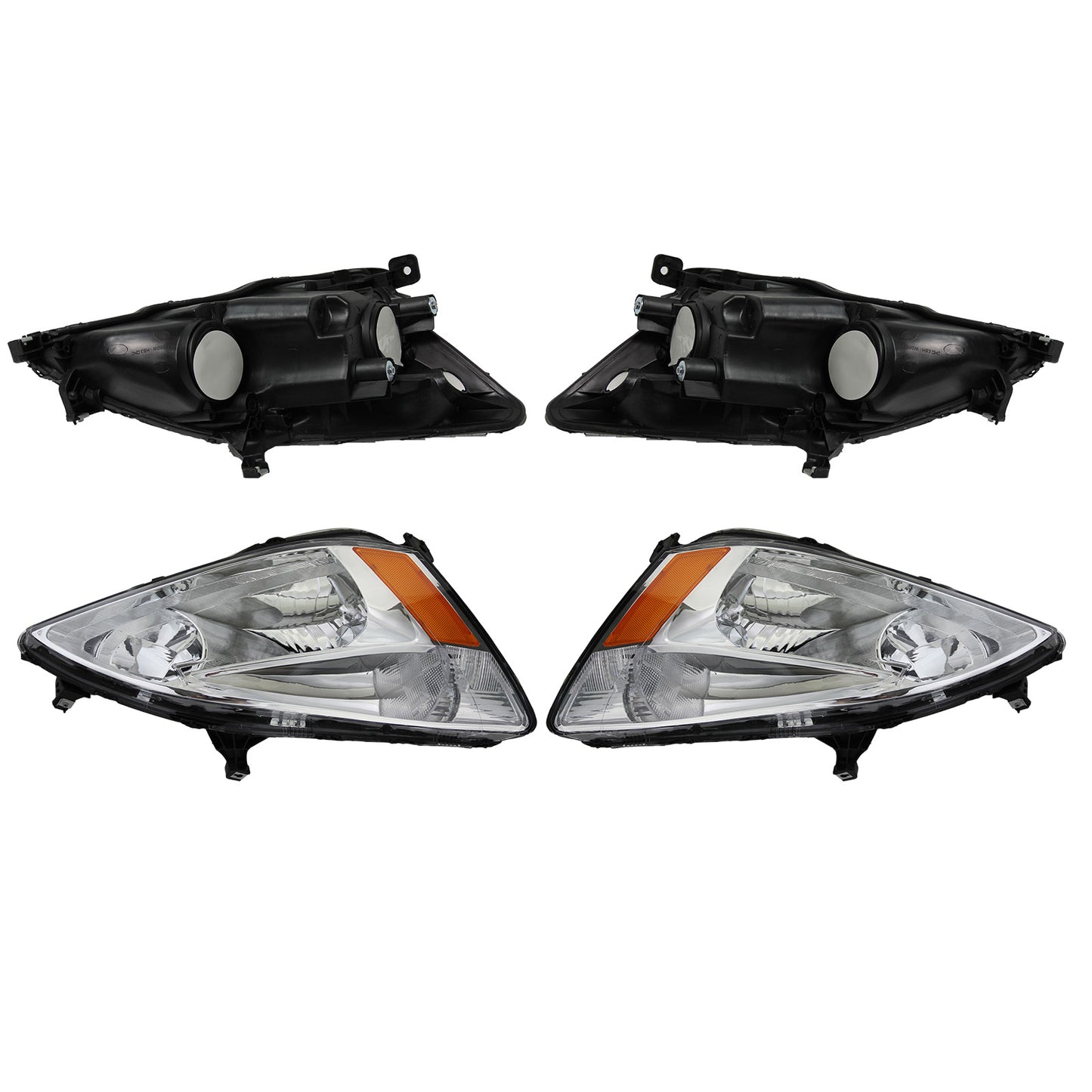 For 2003 2004 2005 2006 2007 Honda Accord Chrome headlight Set Left+Right