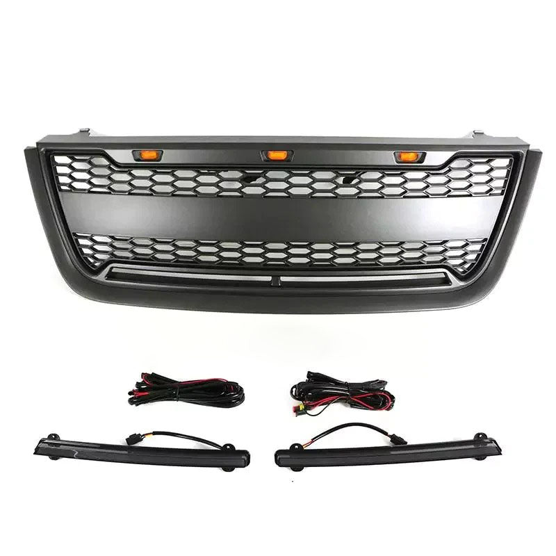 Front Grill for ford expedition 2003 2004 2005 2006 Matte Black w/Lights & Letters