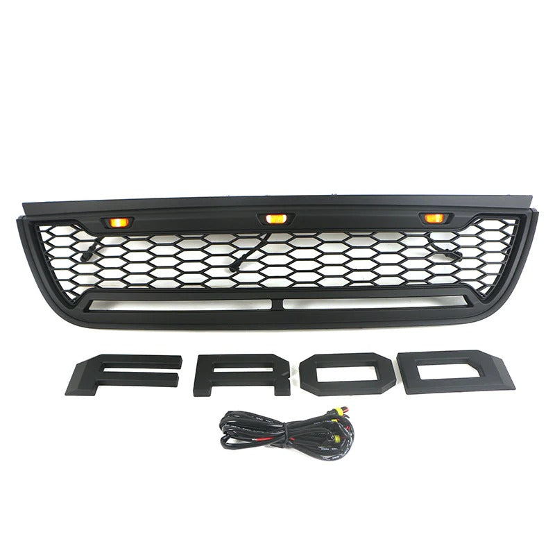 for 2002 2003 2004 2005 Ford Explorer/Sport Trac Raptor Style Front Grill With Letters & Lights Black