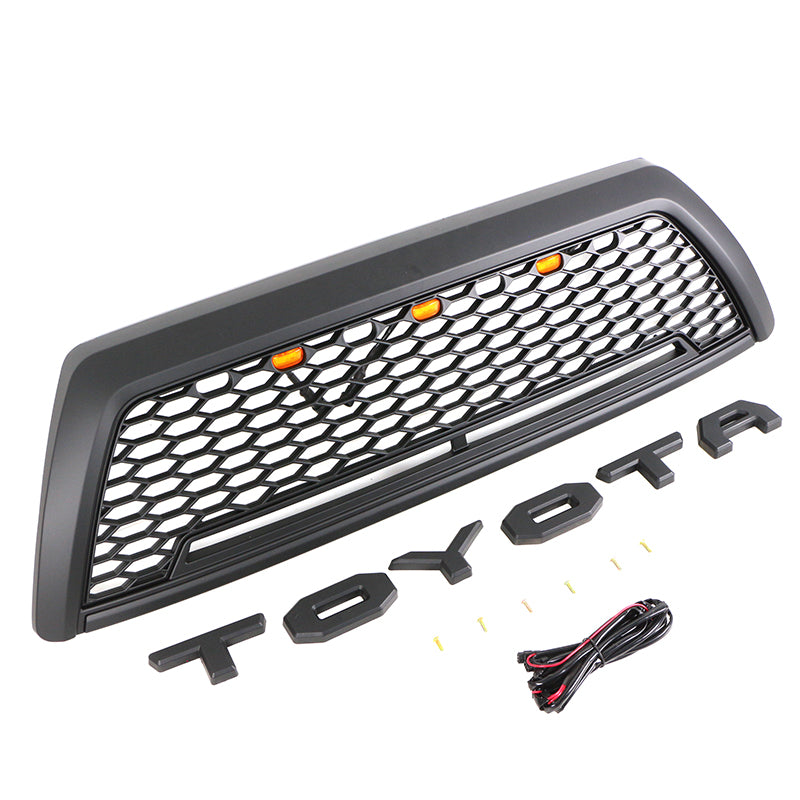 2006 2007 2008 2009 Toyota 4Runner Mesh Aftermarket Front Grill With letters & LED Lights Matte Black