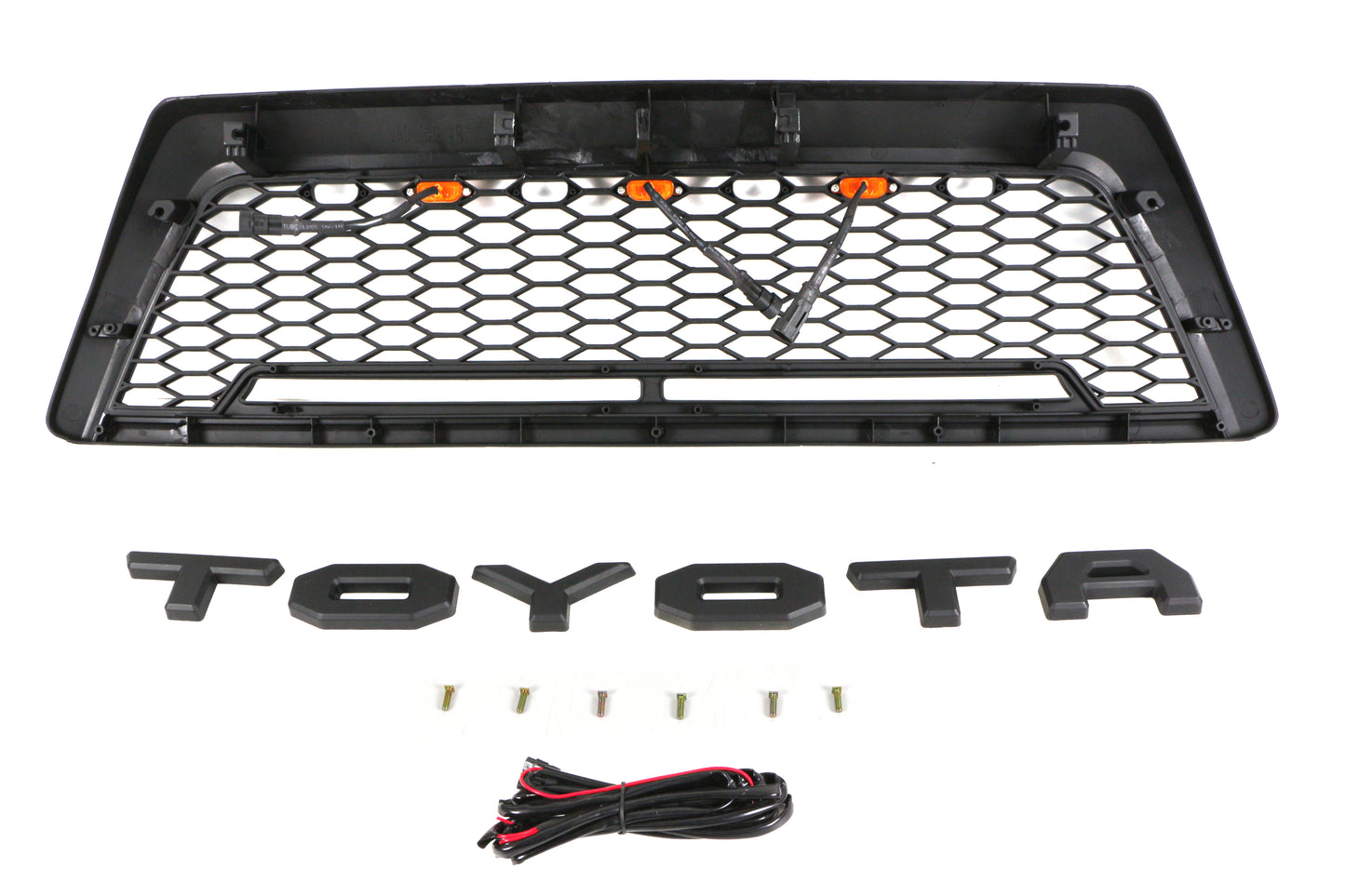 2006 2007 2008 2009 Toyota 4Runner Mesh Aftermarket Front Grill With letters & LED Lights Matte Black