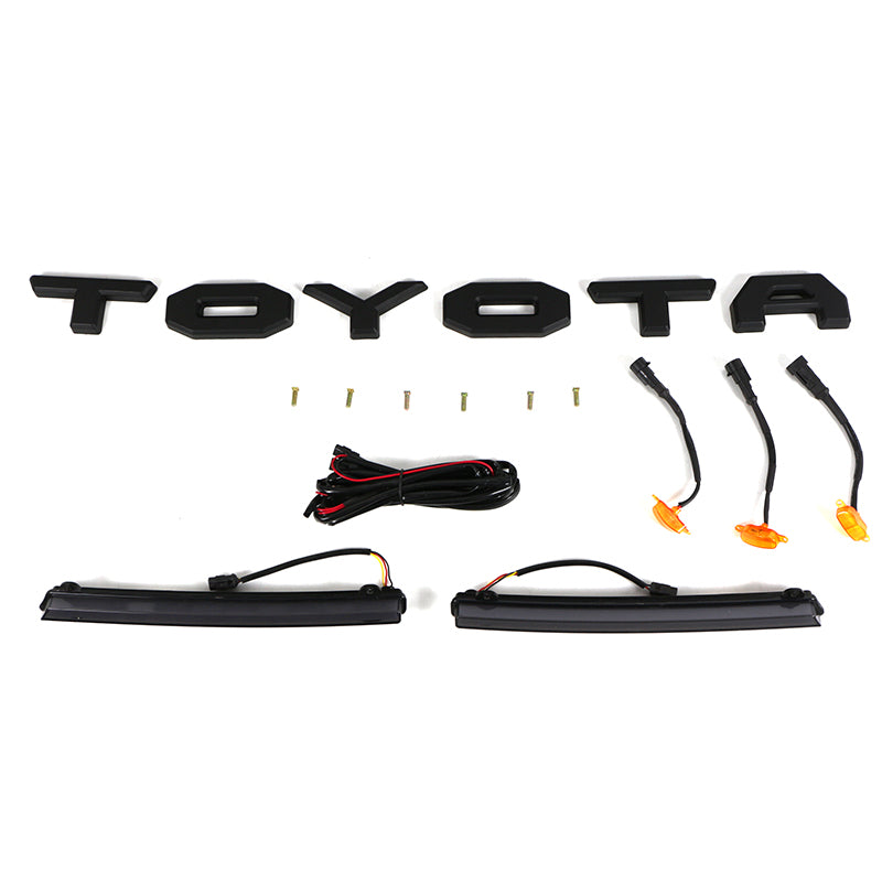 2006 2007 2008 2009 Toyota 4Runner Mesh Aftermarket Front Grill With letters & LED Lights Matte Black