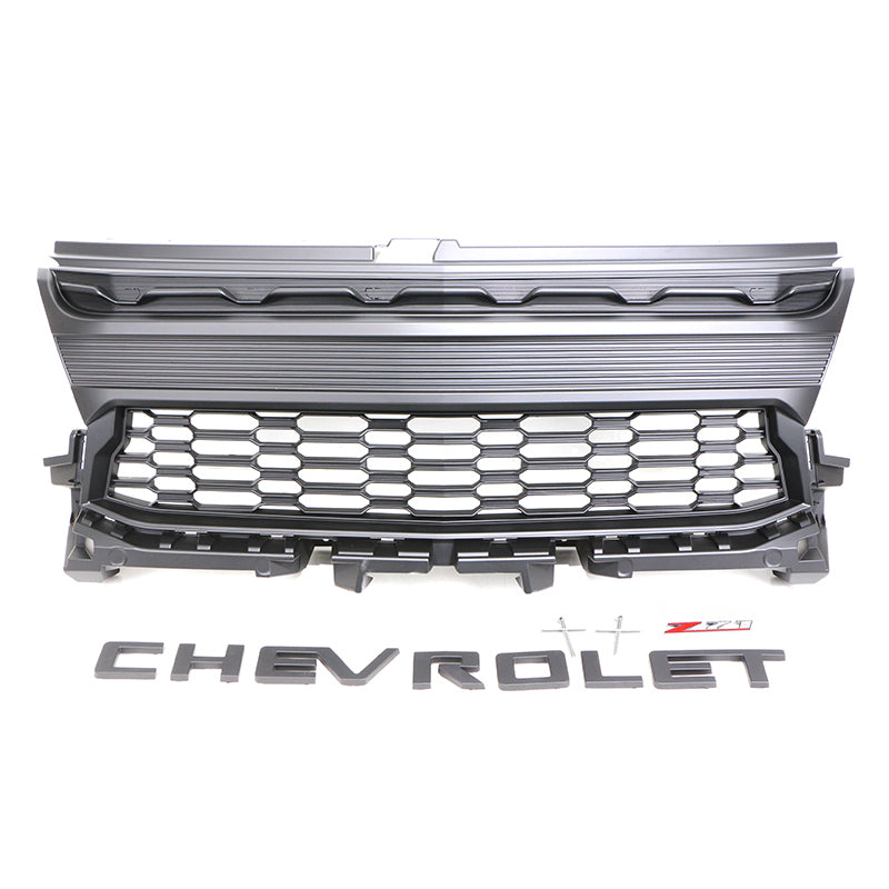 2021-2022 Chevrolet Colorado Raptor Style Grille with Letters and LED Lights Chrome