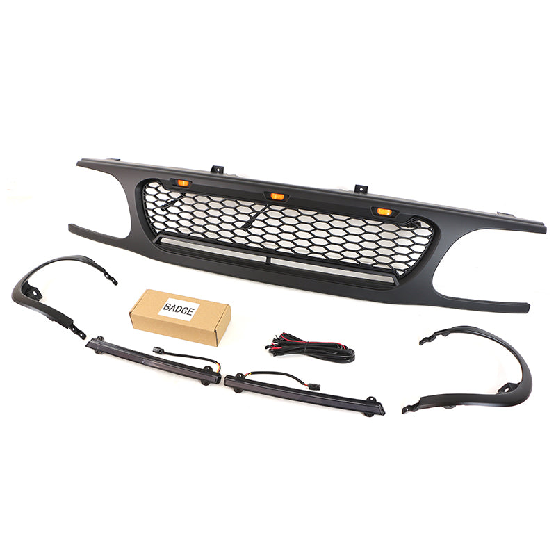 1995 1996 1997 1998 1999 2000 2001 Ford Explorer Raptor Style Black Grill Aftermarket Grill W/E lights