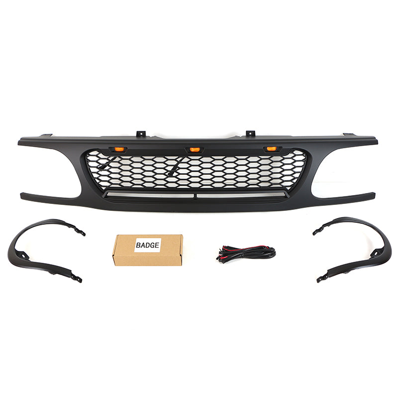 1995 1996 1997 1998 1999 2000 2001 Ford Explorer Raptor Style Black Grill Aftermarket Grill W/E lights